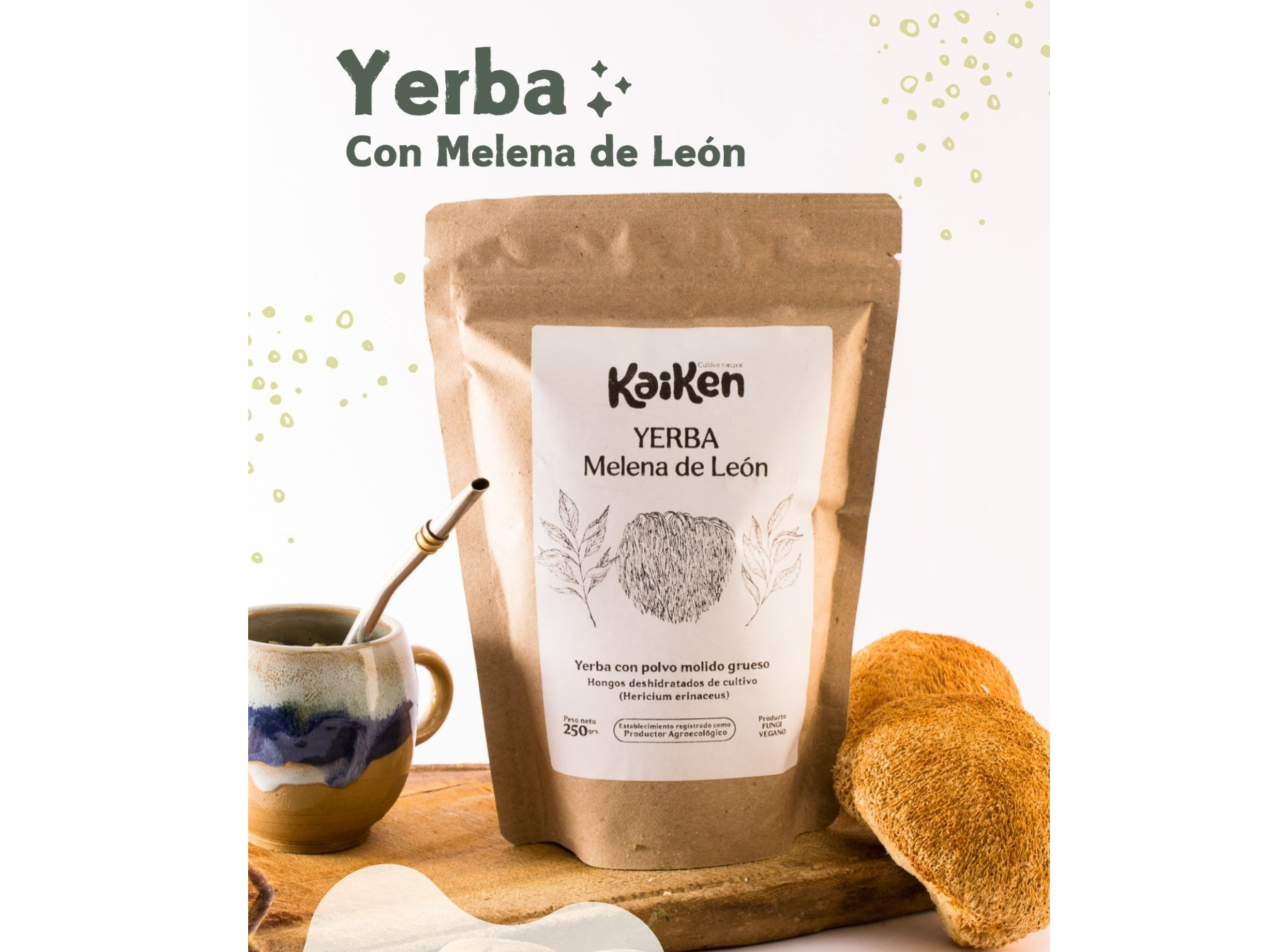 Yerba con Melena de León! "Kaiken" 250g