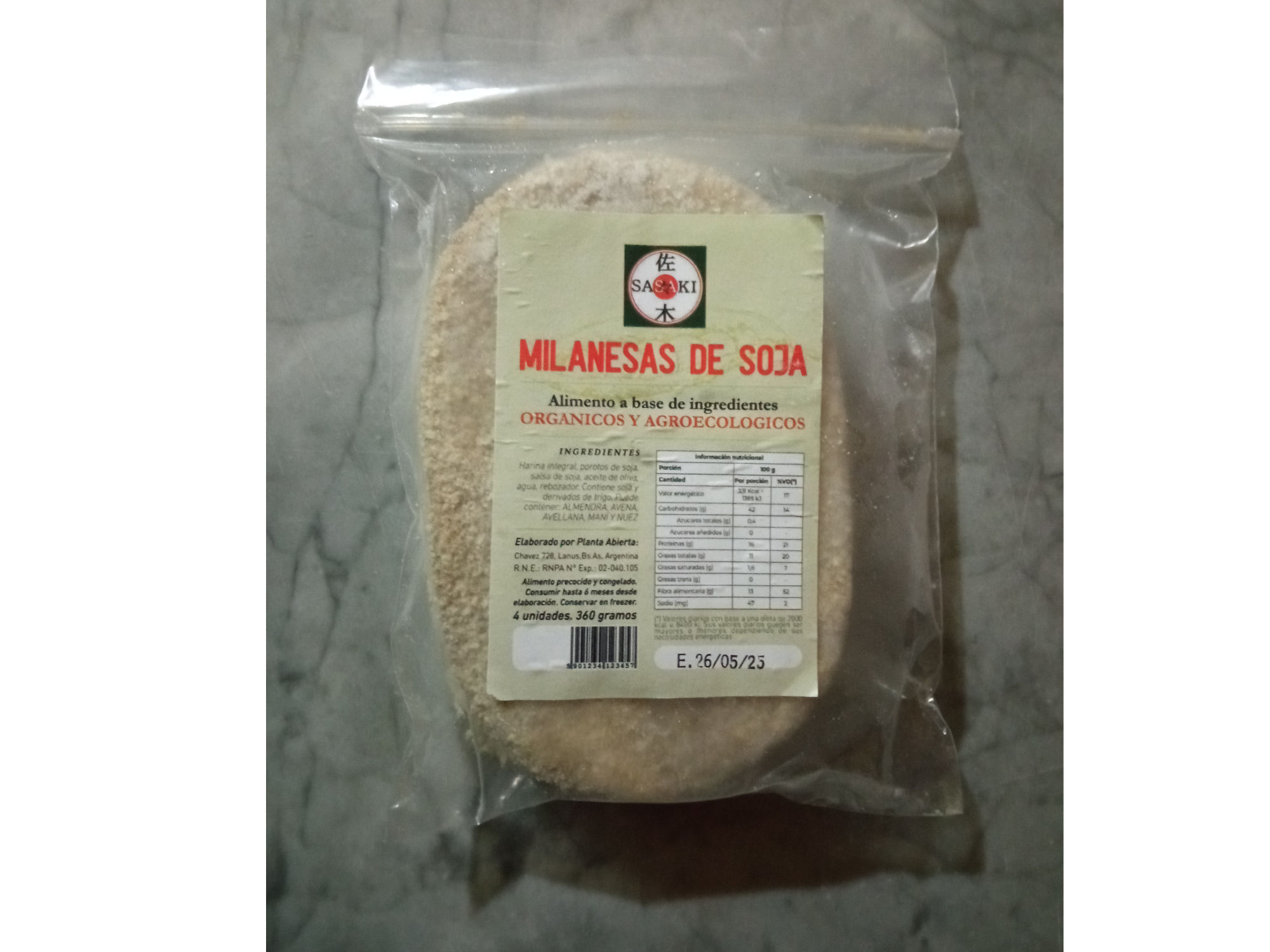 Milanesas de Soja "Sasaki Noosan - Moa" 360g - 4u.