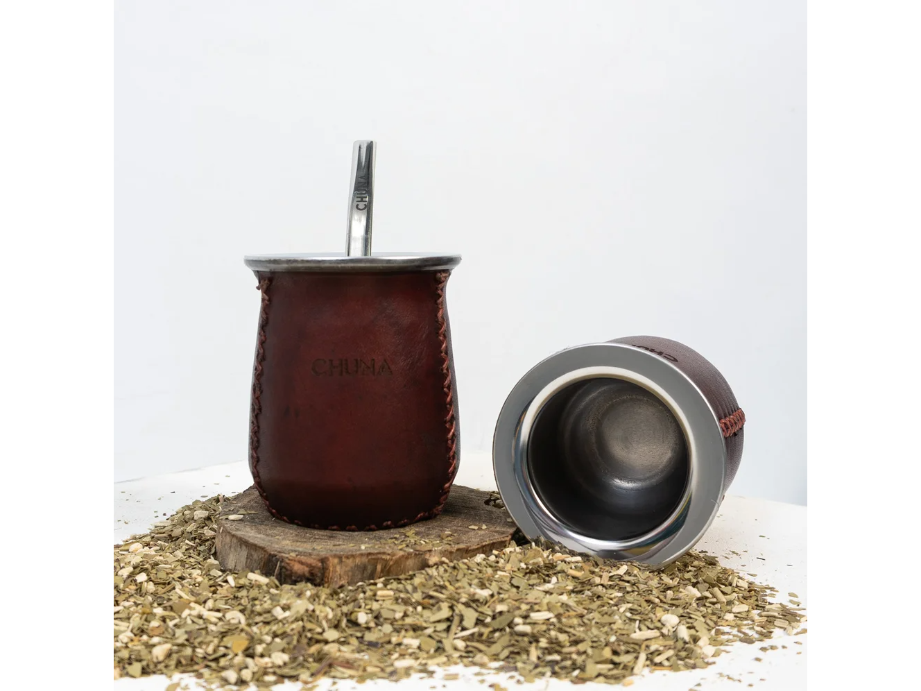 Mate Ceres de acero inoxidable Marrón