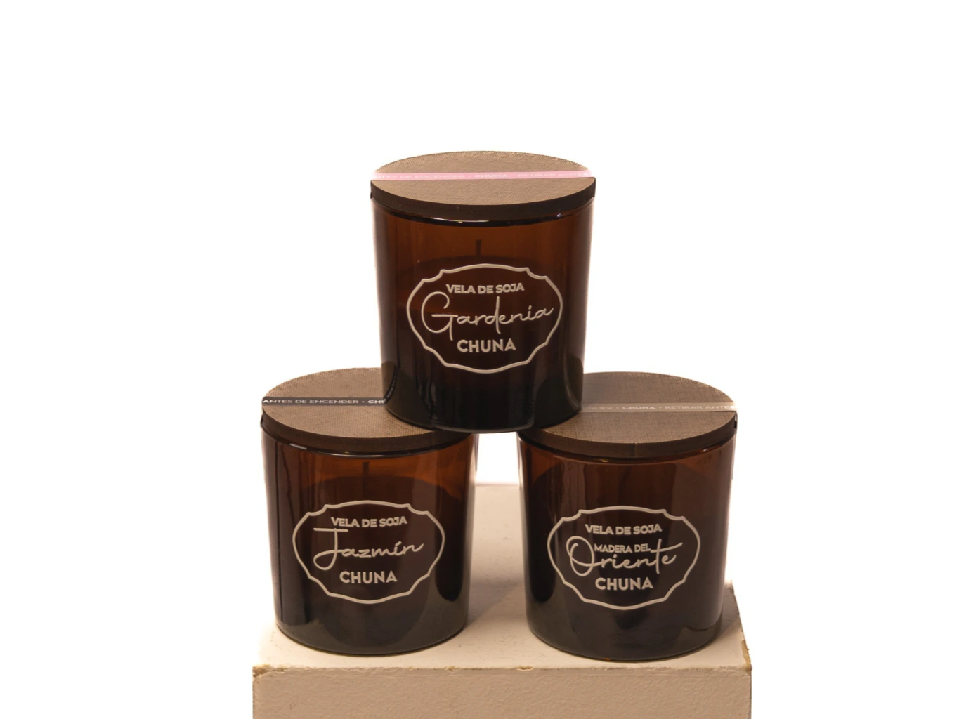 Velas de Soja en Vaso con Tapa Madera