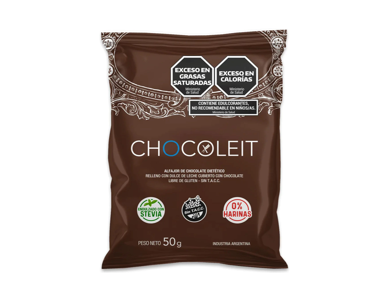 Alfajor Chocoleit Negro – Sin Harina y Sin Azucar de Dietetica Peperina