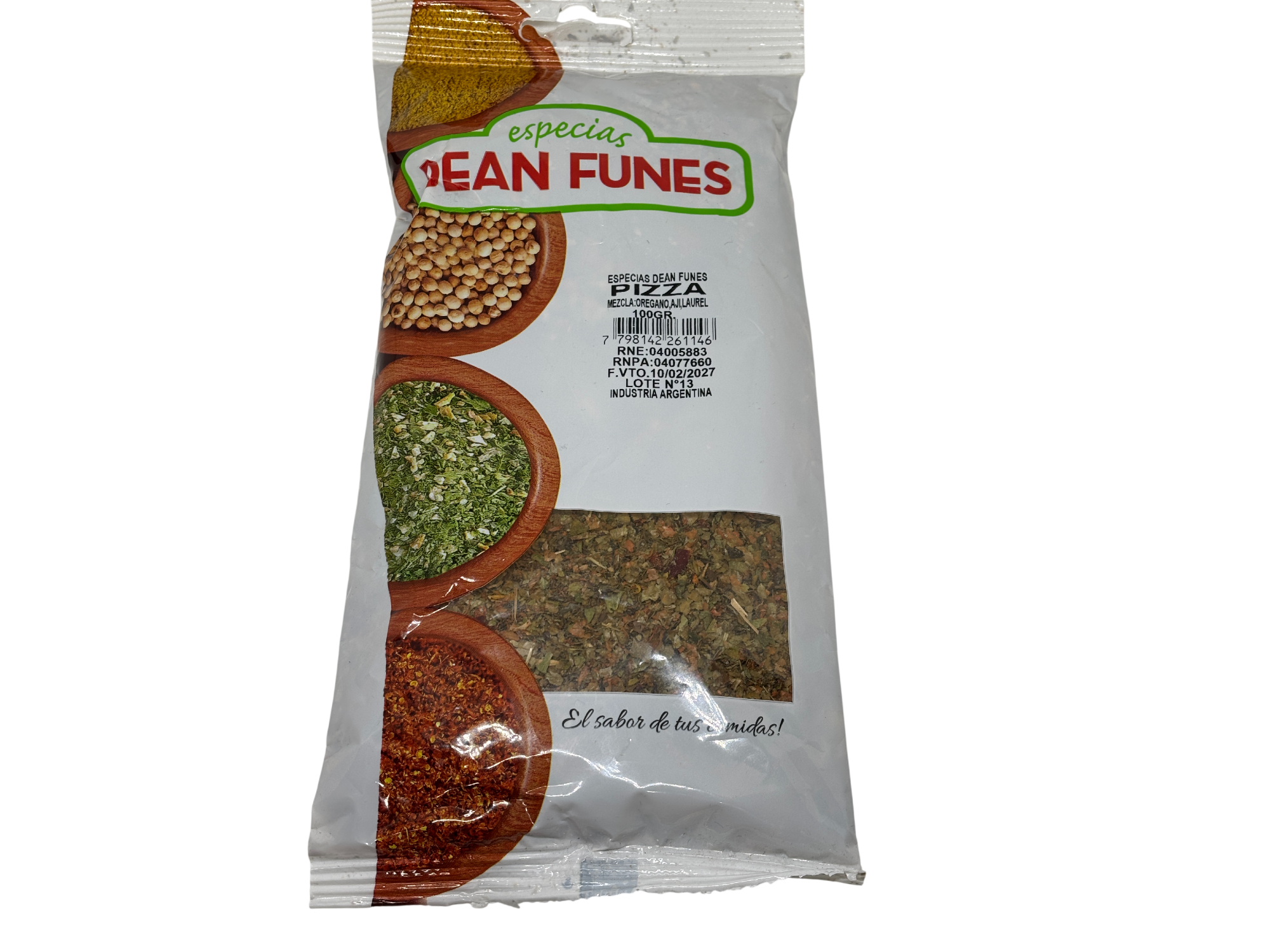 Condimento Para Pizza - Dean Funes x 100 Gr
