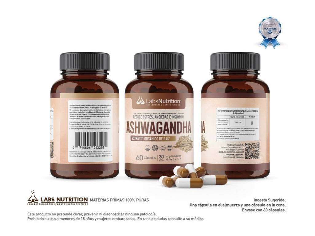 Ashwagandha 100% Pura - Estrés, Insomnio, Fatiga