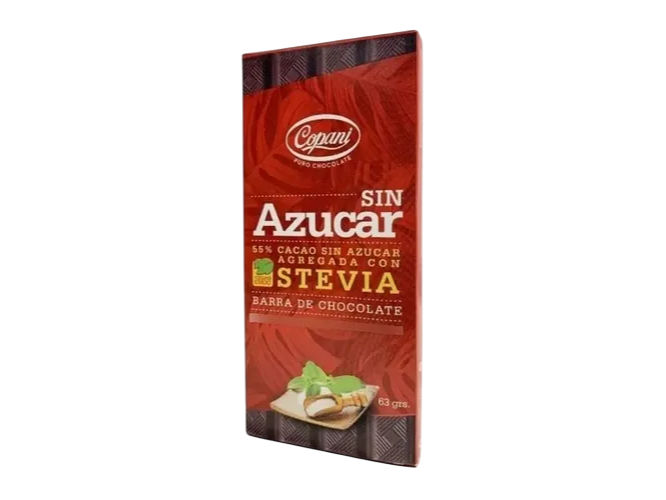 Chocolate 55% Cacao c/Stevia 63gr - Copani