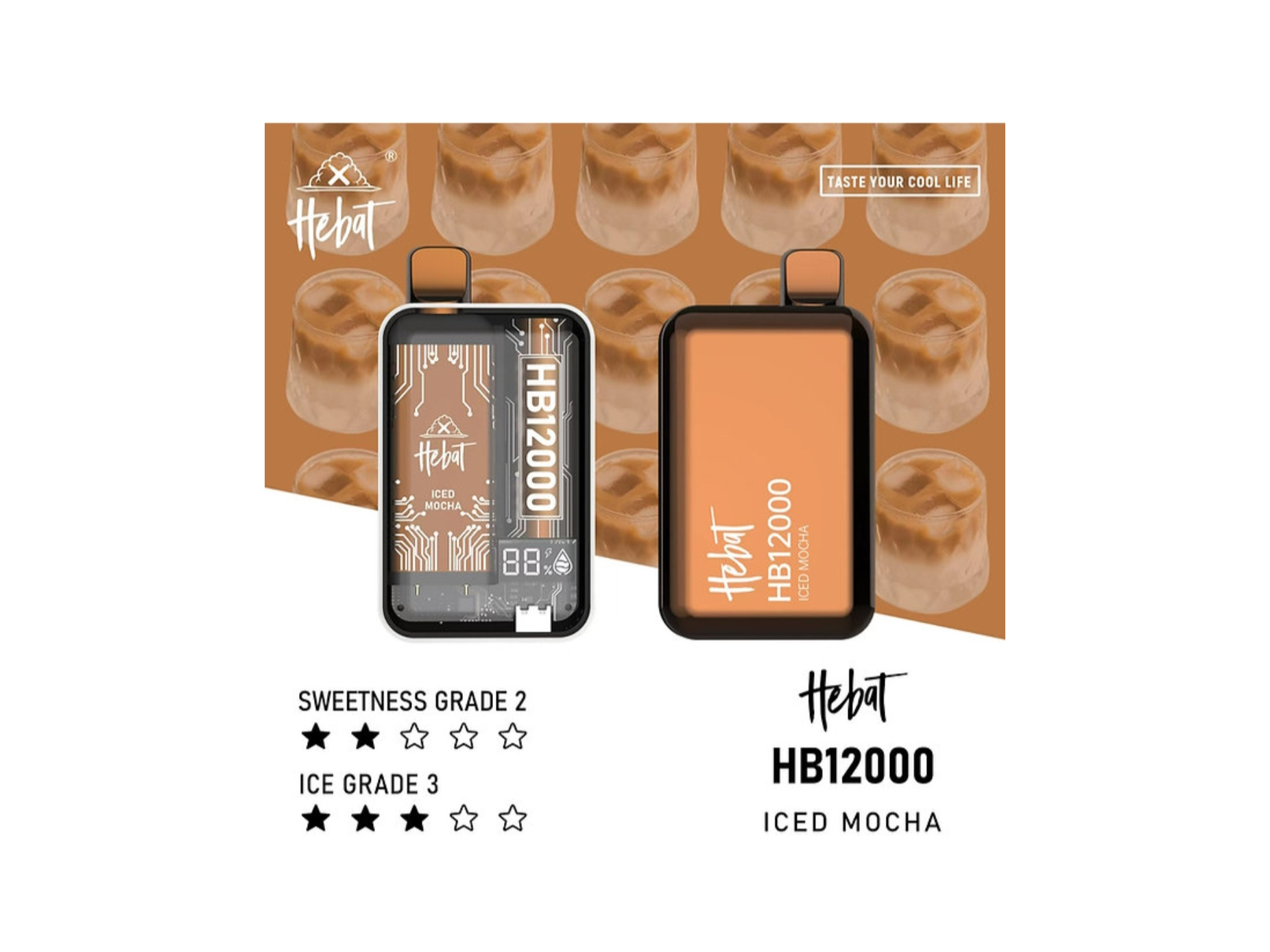 Hebat 12k puffs iced mocha