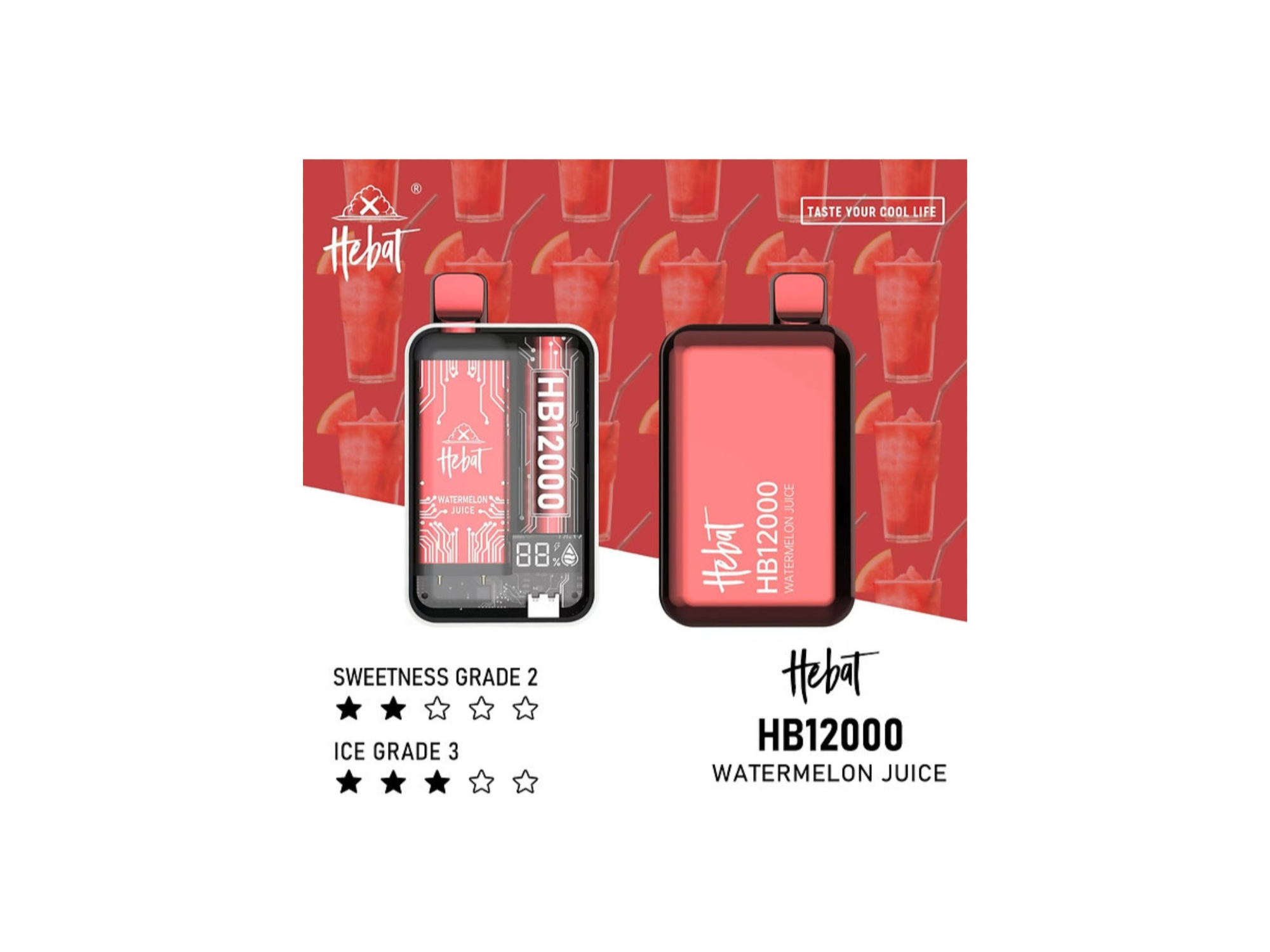 Hebat 12k puffs watermelon juice