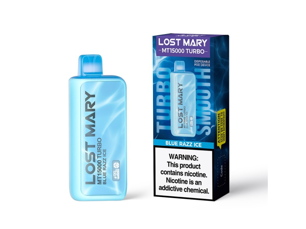 Lost mary 15k puffs blue razz ice