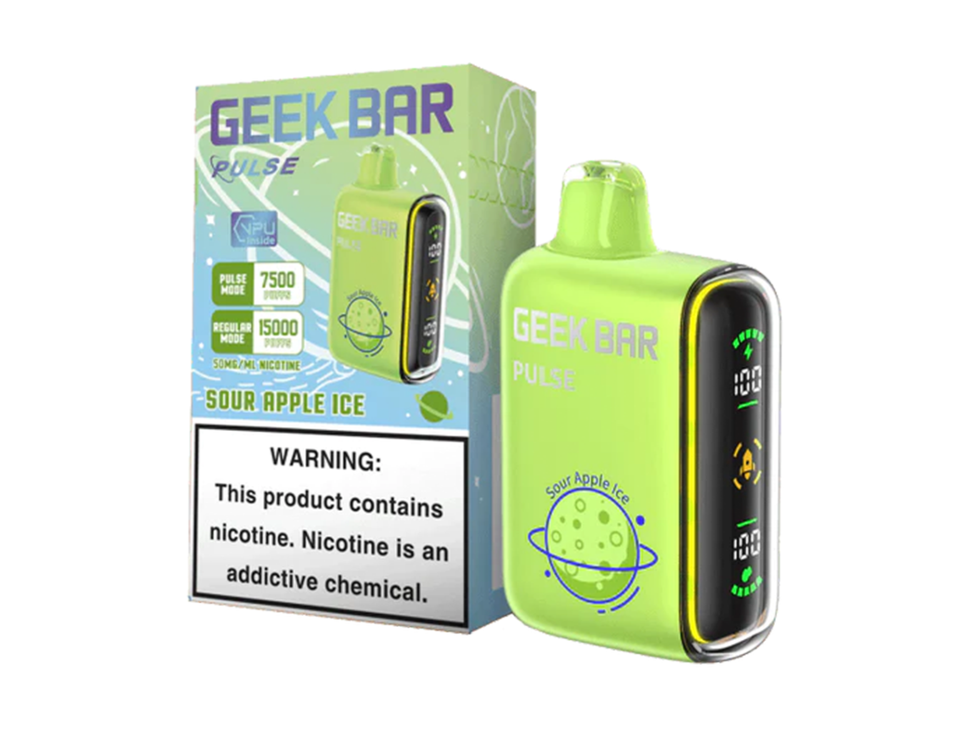 Geek bar pulse 15k puffs sour apple ice