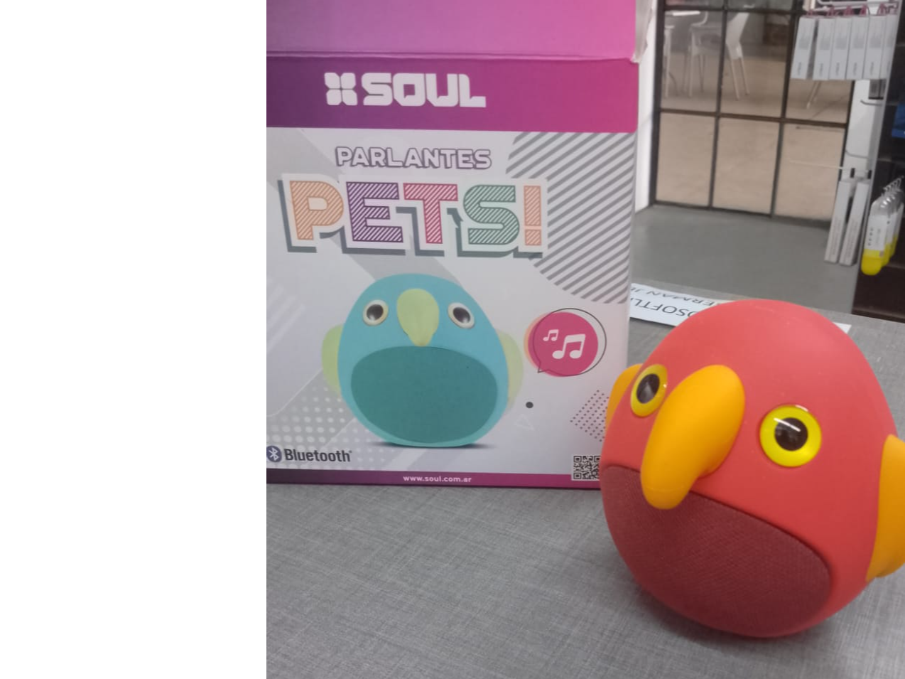 Soul Parlantes Pets LORO rojo y verde