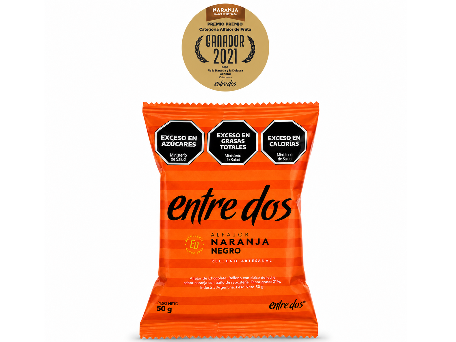 Caja exhibidora x12u. Naranja Entre Dos 55grs.