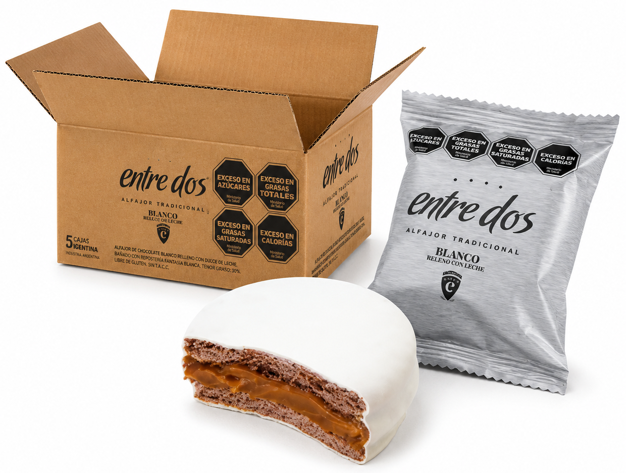 Caja x 32u. Alfajores Blanco Entre Dos x 45g.