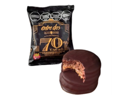 Caja x 18u. Alfajores 70% Cacao SIN GLUTEN Entre Dos x 45g.