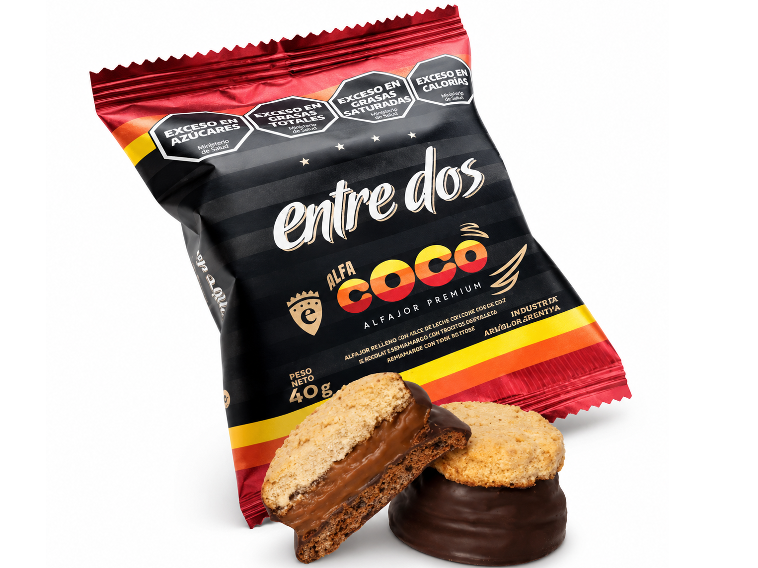 Caja exhibidora x12u. Alfacoco Entre Dos 60grs.