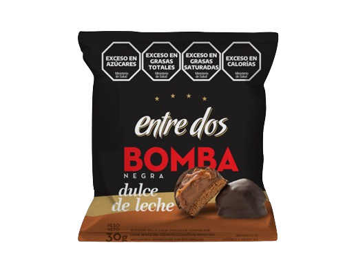 Caja x36u. Bomba ddl choco Negro x 30 grs. Entre Dos