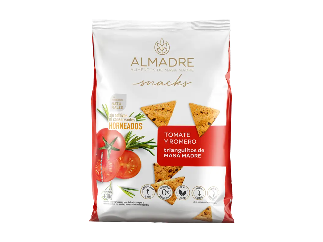 SNACKS DE MASA MADRE TOMATE Y ROMERO