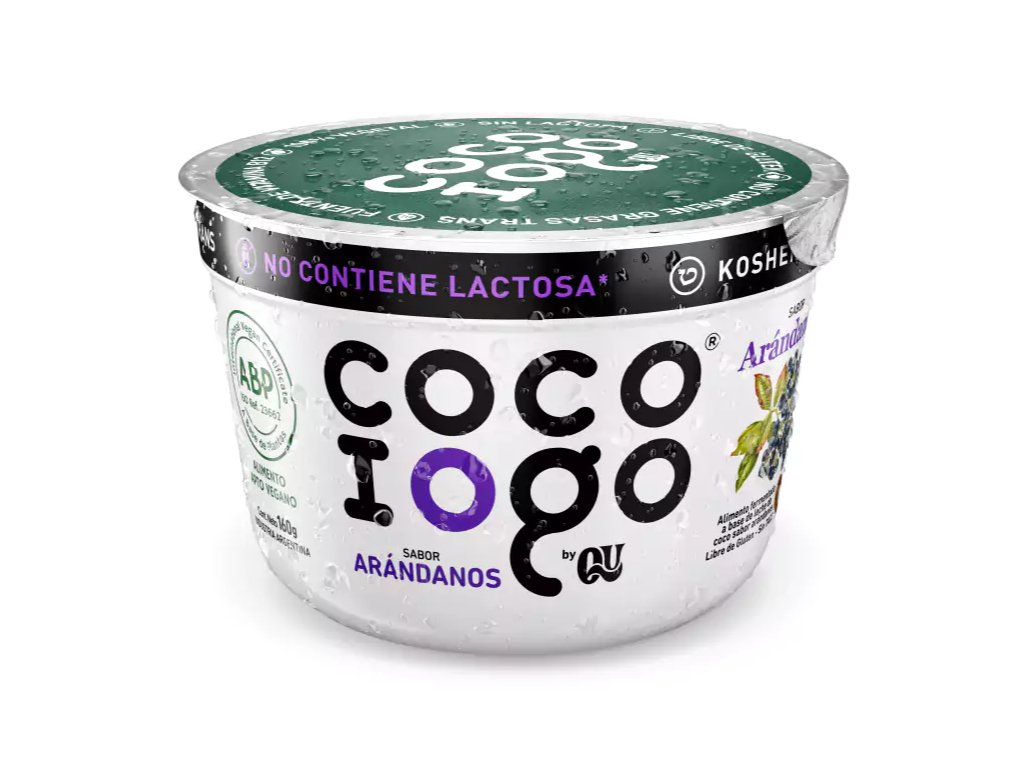 YOGURT A BASE DE COCO ARÁNDANOS