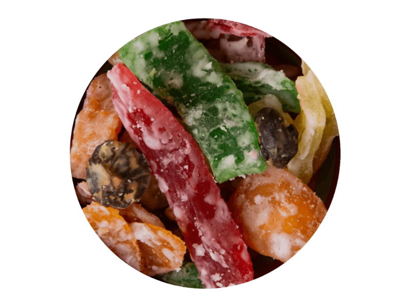 FRUTA EN RODAJAS GLASEADA