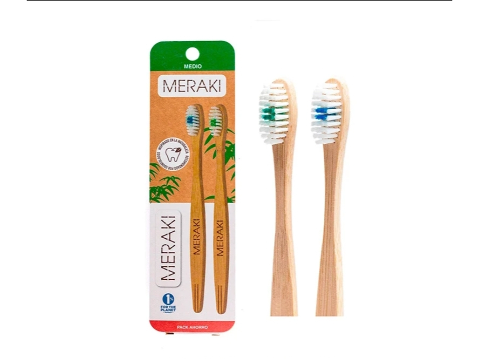2 PACK - CEPILLO DE DIENTES DE BAMBÚ - MEDIO