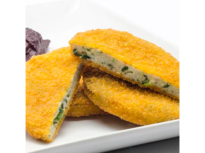 medallon de merluza, espinaca y queso 6 UN /12 UN