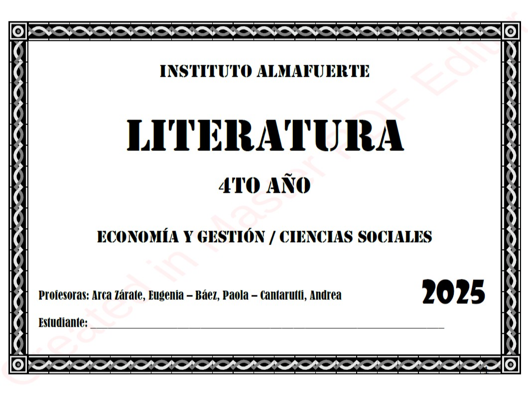 LITERATURA 4 SOC Y ECO - Prof Eugenia Arca Zàrate, Báez Palola, Cantarutti Andrea