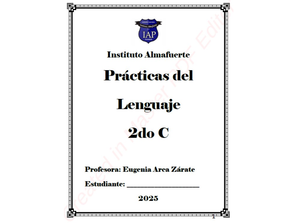 PRÁCTICAS DEL LENGUAJE 2DO C- Prof Eugenia Arca Zárate