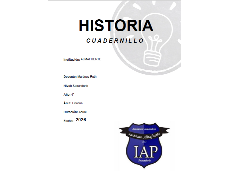 HISTORIA 4° - Prof Ruth Martínez