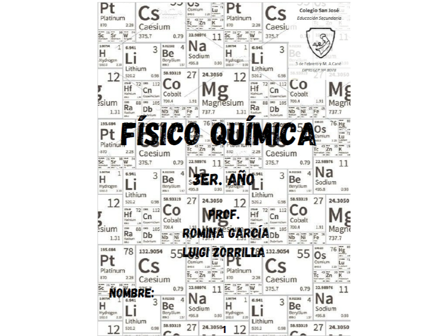 FÍSICO QUÍMICA 3- Prof Romina García