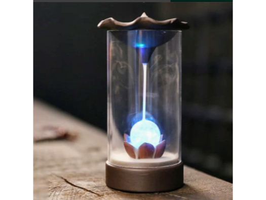 Cascada de humo esfera con luz