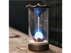 Cascada de humo esfera con luz