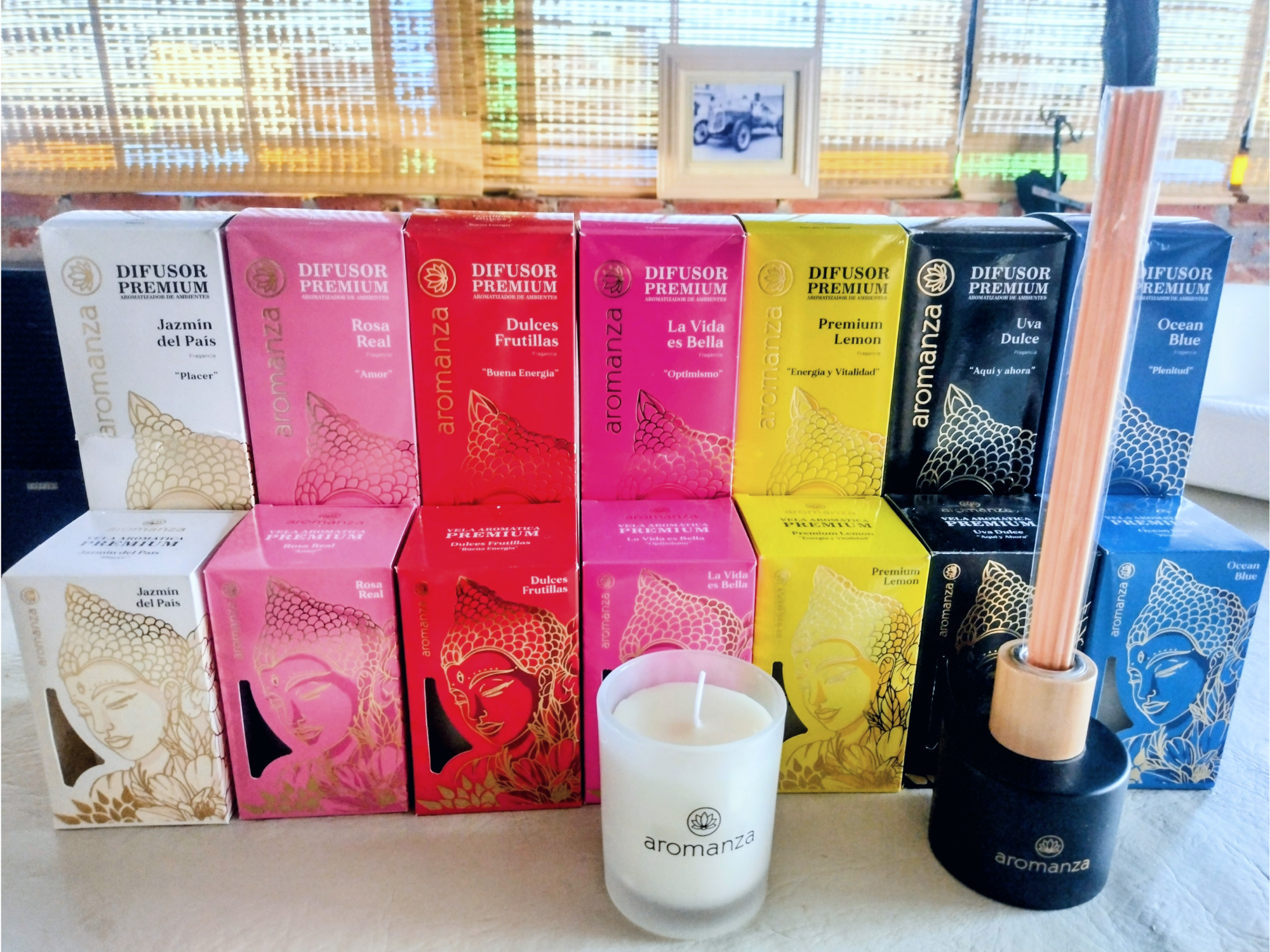 Combo PREMIUM difusor y VELA PREMIUM Aromanza