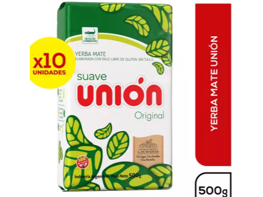 PACK X10 unidades Yerba Union 500gr