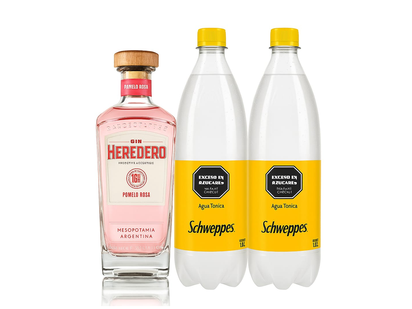 GIN HEREDERO POMELO ROSADO  + 2 SCHWEPPES