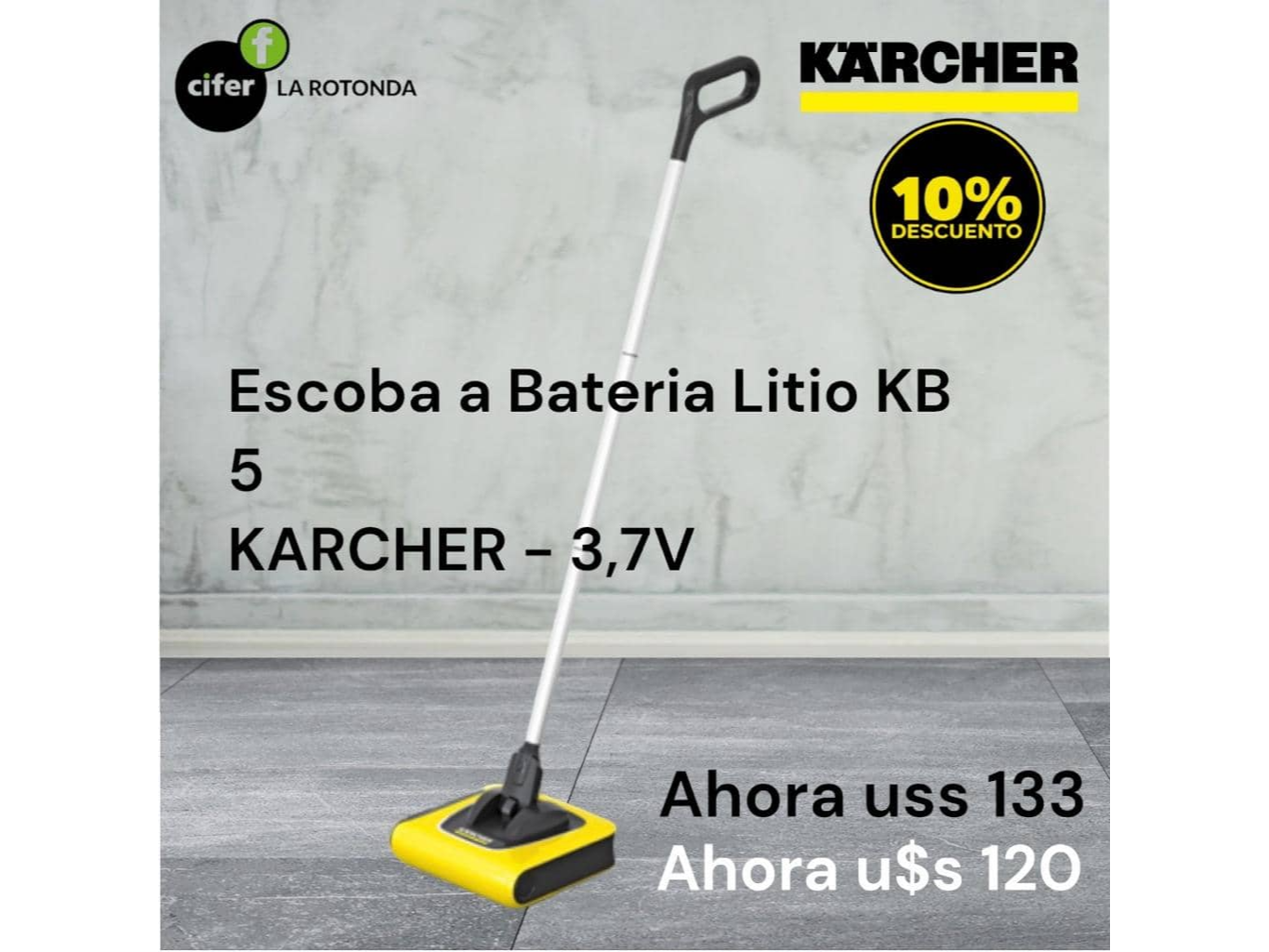 Escoba a Bateria Litio KB 5 KARCHER – 3,7V