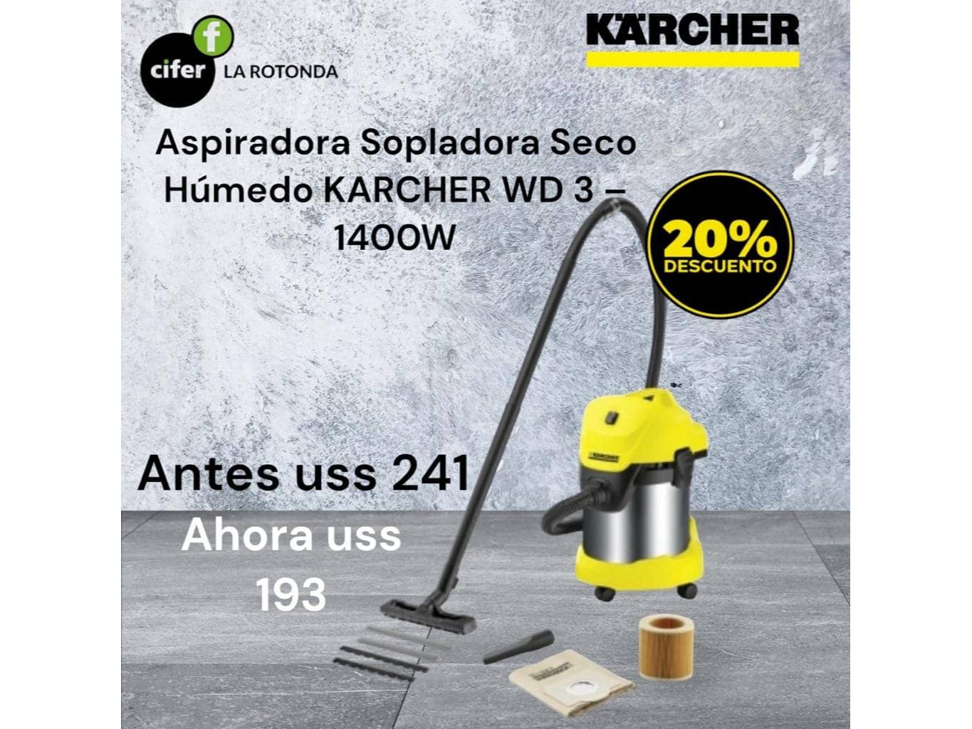 Aspiradora seco húmedo Karcher NT 15/1 Black Edition – Cifer