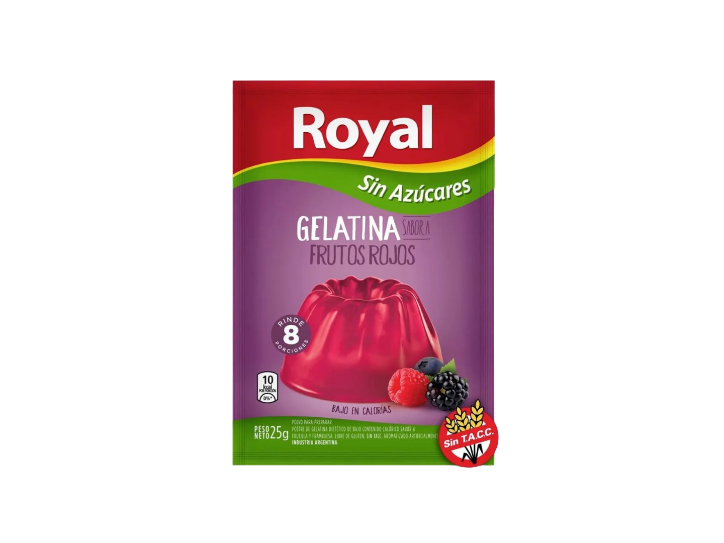 GELATINA ROYAL SIN AZUCAR SABOR FRUTOS ROJOS