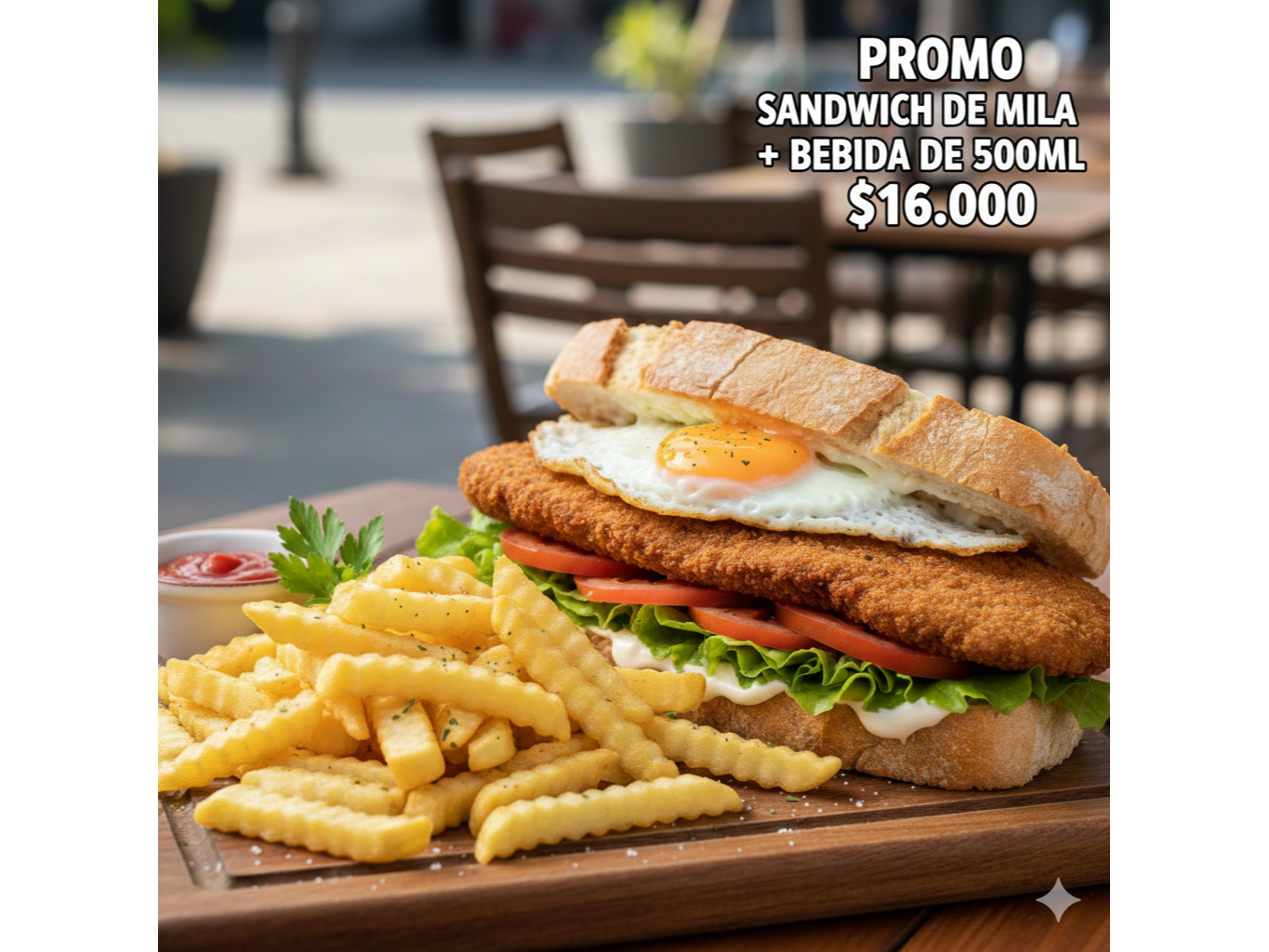 SANDWICH DE MILANESA + BEBIDA 500 ML