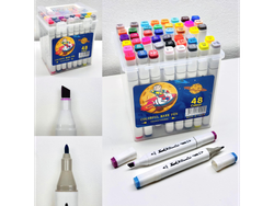 🖊️ Set de Marcadores Doble Punta - 48 Piezas 🎨