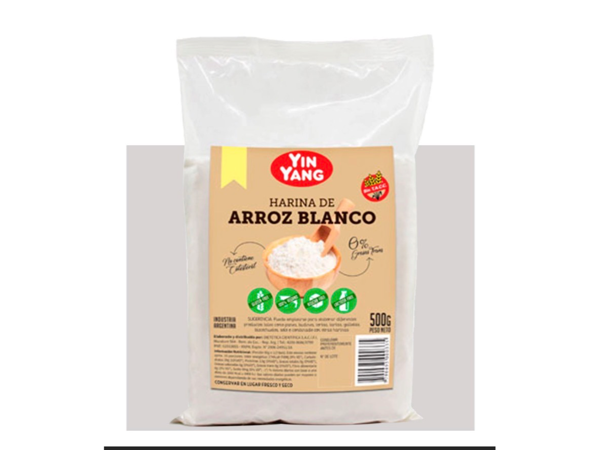 Harina de Arroz Blanca 500Gr- YIN YANG