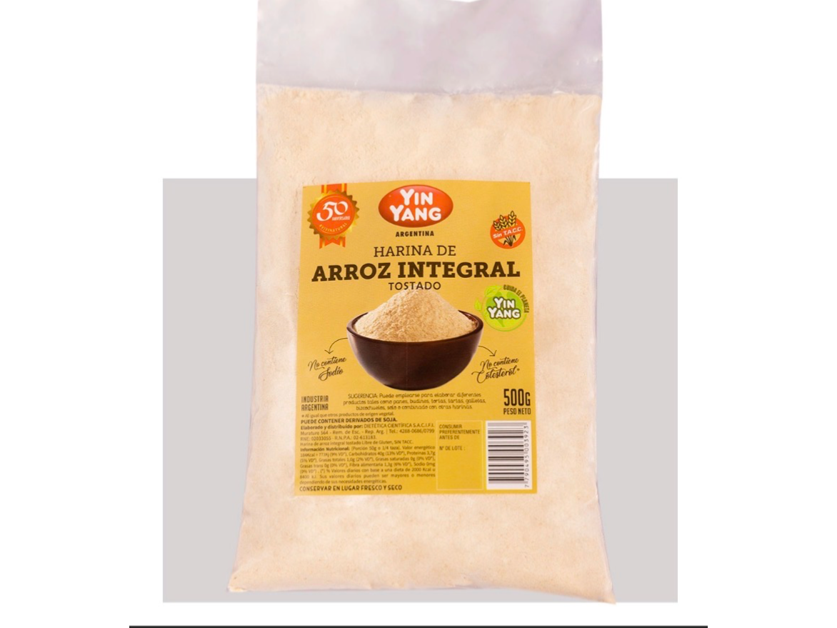 Harina de Arroz Integral Tostada 500 Gr- YIN YANG