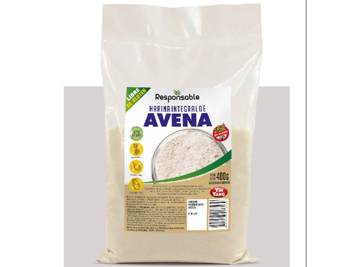 Harina de Avena Sin Gluten 400 Gr- YIN YANG