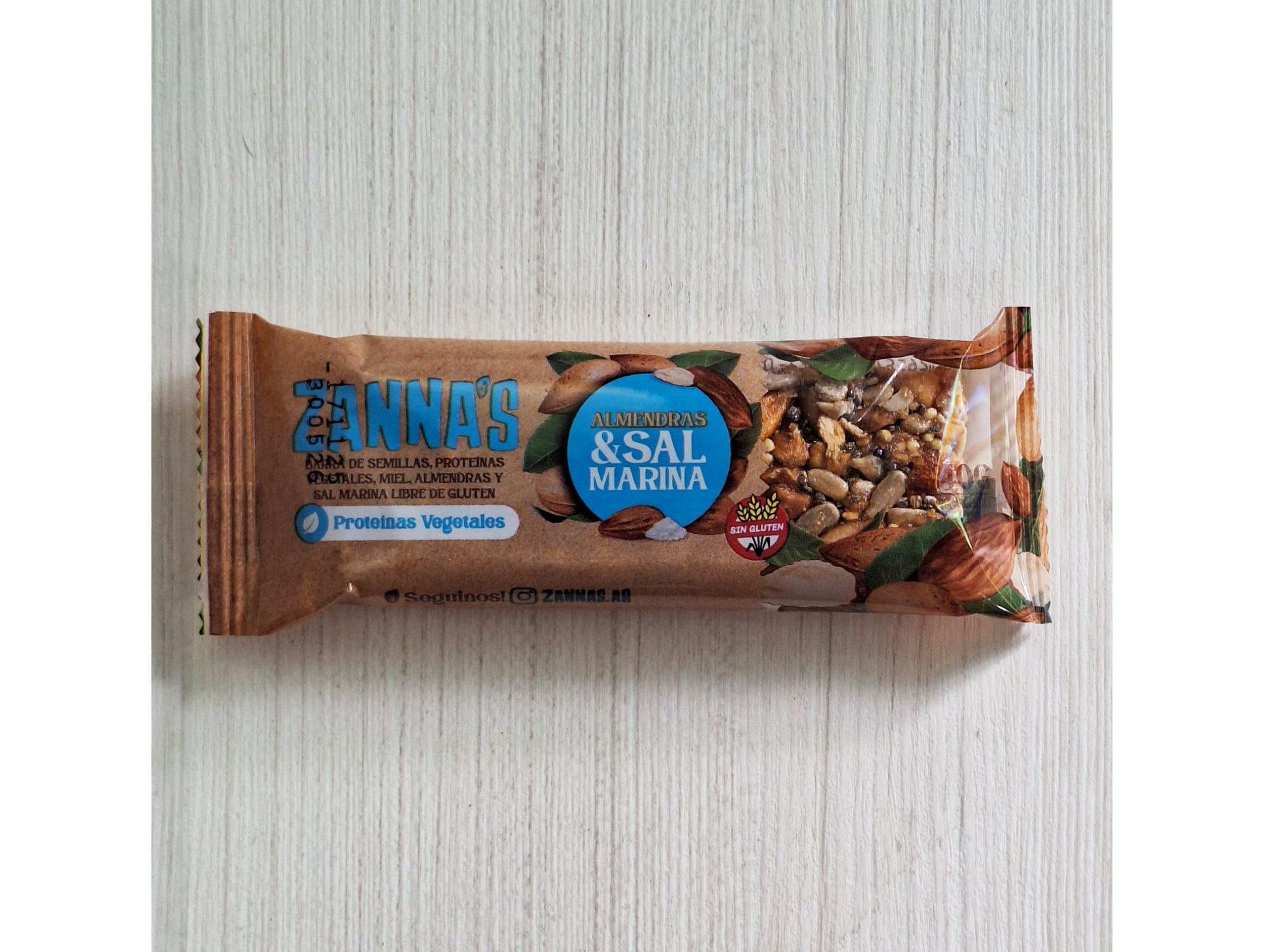 ZANNA´S BARRITA SALUDABLE ALMENDRAS & SAL MARINA UNIDAD X 40 Grs