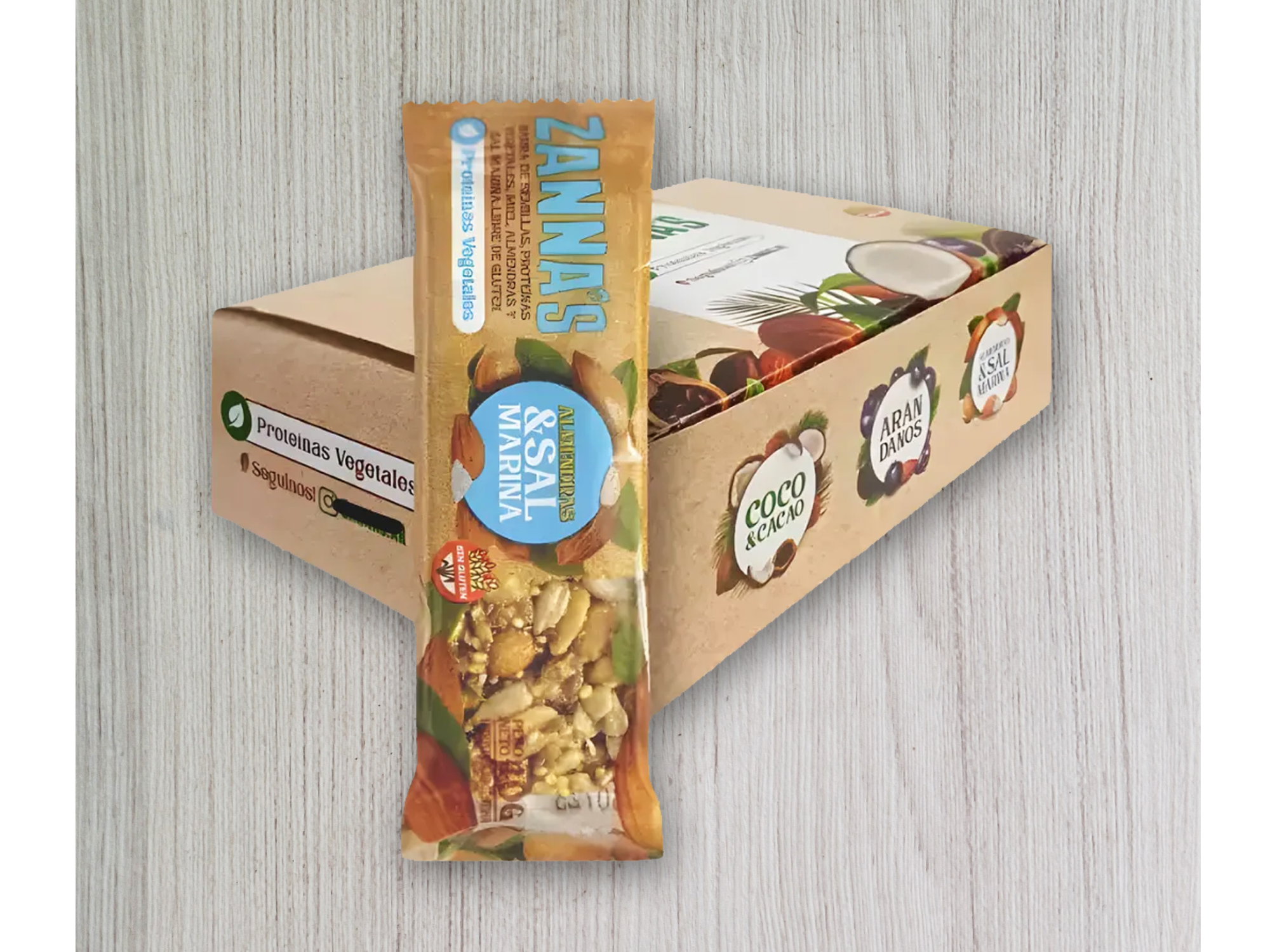 DISPLAY 12 unidades ZANNA´S ALMENDRAS & SAL MARINA UNIDAD X 40 Grs