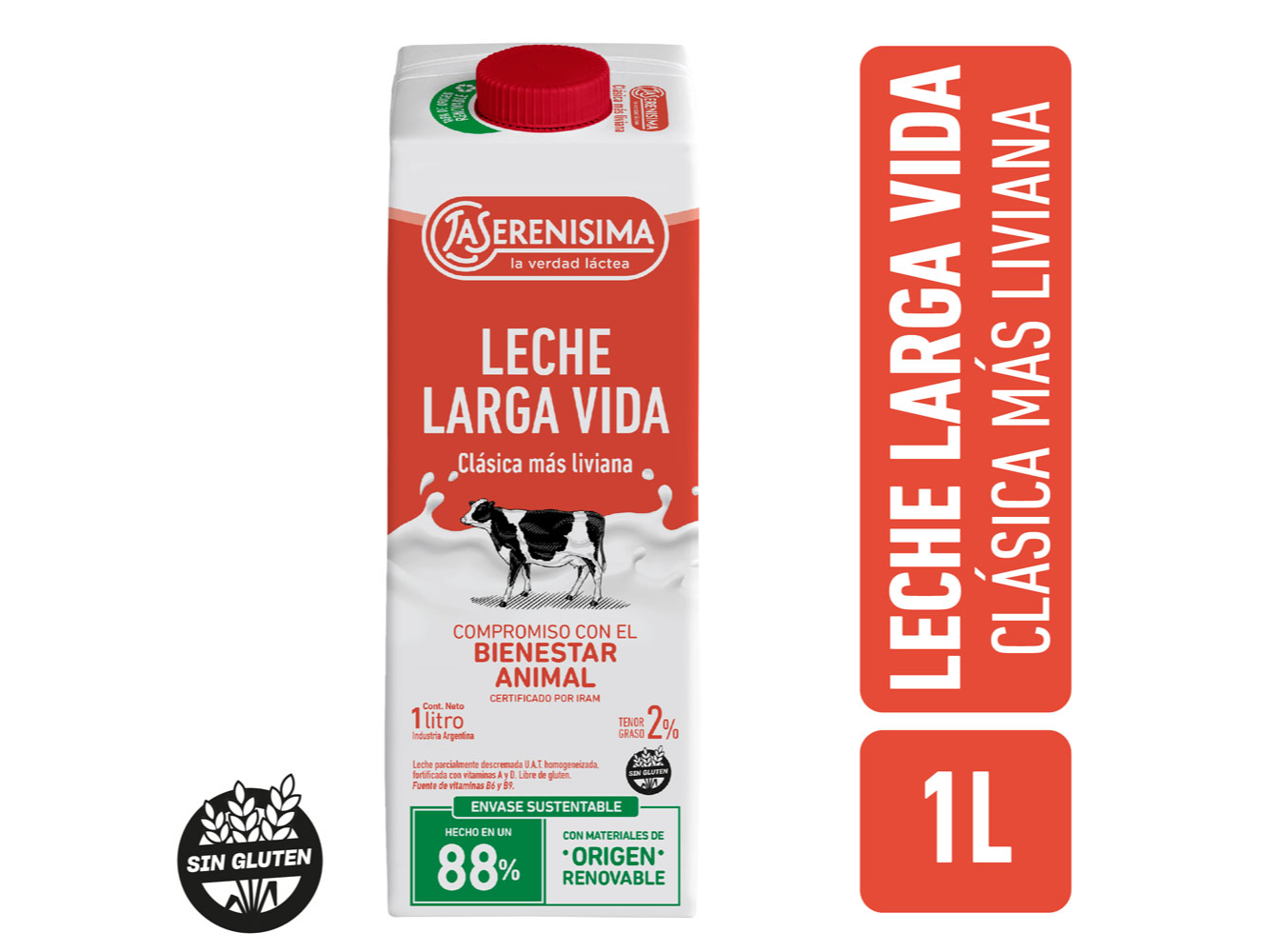 Leche La Serenísima Clásica más Liviana 2% Larga Vida 1L