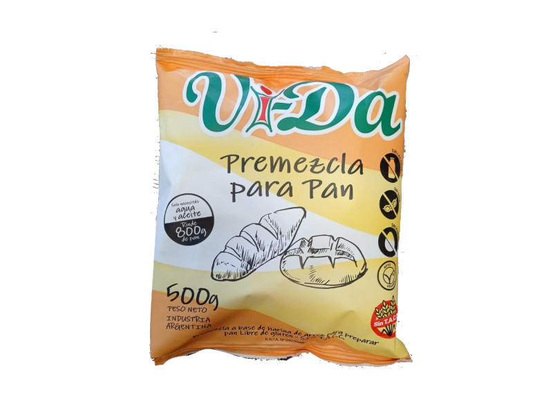 PREMEZCLA PARA PAN SIN GLUTEN 500GRS