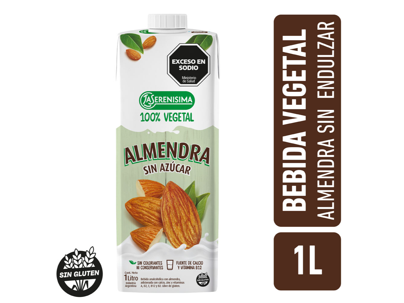 La Serenísima 100% vegetal Almendra sin azúcar 1 L
