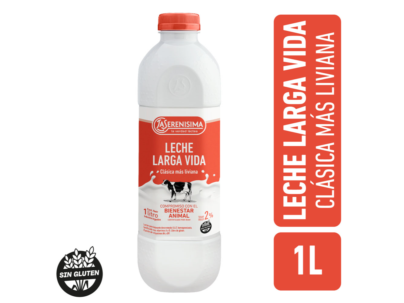 Leche Clásica mas Liviana Fort. Con Vitaminas La Serenísima Botella Larga Vida 1 L
