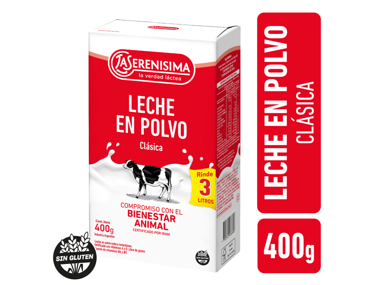 Leche en Polvo Entera Fort. Con Vitaminas La Serenísima 400 gr