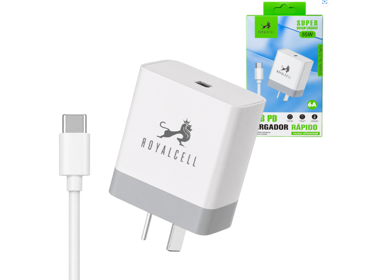 Cargador Rápido Royalcell 55W  RC9006000B iPhone