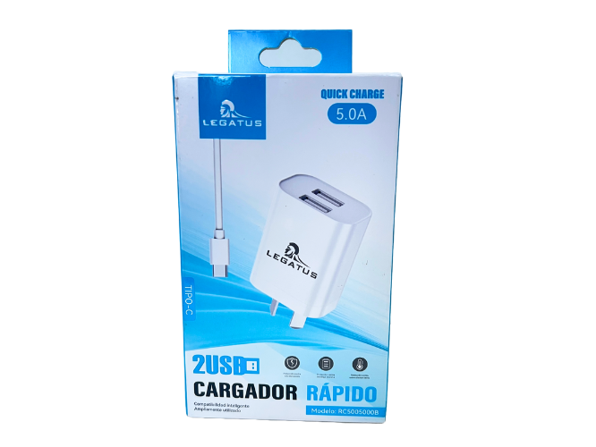 Cargador Legatus Quick Charge 5.0 Tipo C RC5005000B