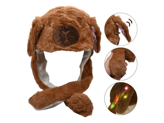Gorro Peluche Capybara Con Luz